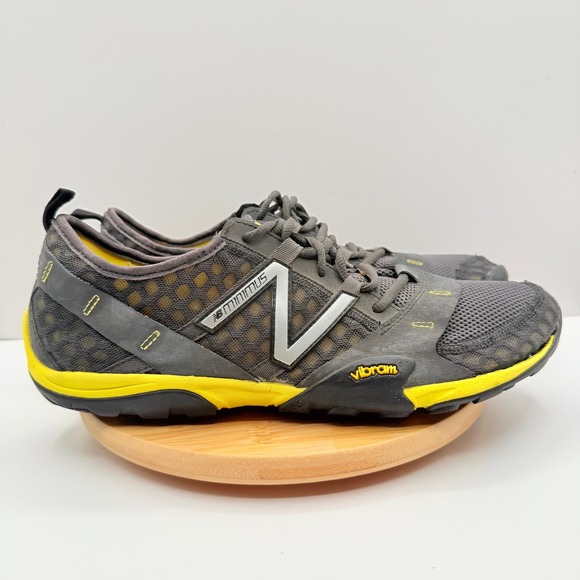 New Balance Minimus Vibram Mens Gray Yellow Trail Running Shoes Size 11 - Picture 1 of 9